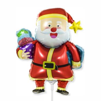 Фигура Мини Дед Мороз с подарками на палочке 1 шт