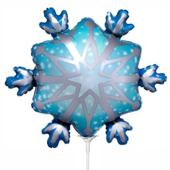 Фигура Мини Снежинка голубая резная на палочке 1 шт