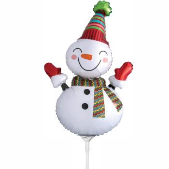 Фигура Мини Снеговик веселый на палочке 1 шт
