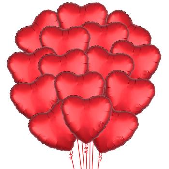 Букет из фольгированных шаров Сердце без рисунка 46 см 15 шт