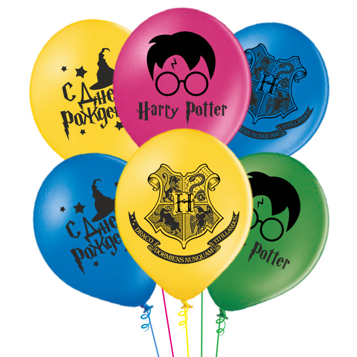Букет Гарри Поттер из латексных шаров с рисунком  30 см 