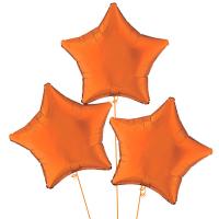 Букет Шары фольга Звезды оранжевые 46 см