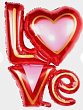 К Шар фольга Фигура LOVE красная 41*/104 см