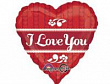 Шар Сердце фольга 18" ILY Полосы сердец (AN)