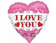 Шар Сердце фольга 18" ILY Сердца серебрянные (AN)