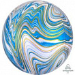 Шар фольга Сфера 16" Мрамор Blue 3D (AN)