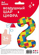 Шар Цифра 2 Конструктор 86 см