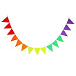 Гирлянда-вымпел Разноцветные флажки 175 см 1 шт
