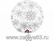 Шар Круг фольга 18" Кристалл Новый год Снежинки (AN)