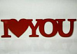 Декоративная надпись I Love you сердце красный 1 шт