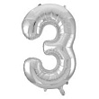 К Шар Цифра 3 серебро 86 см