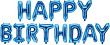Шар Фигура Мини Надпись HB синяя 16*