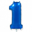 Шар Цифра мини 1 синяя 40 см (FM)